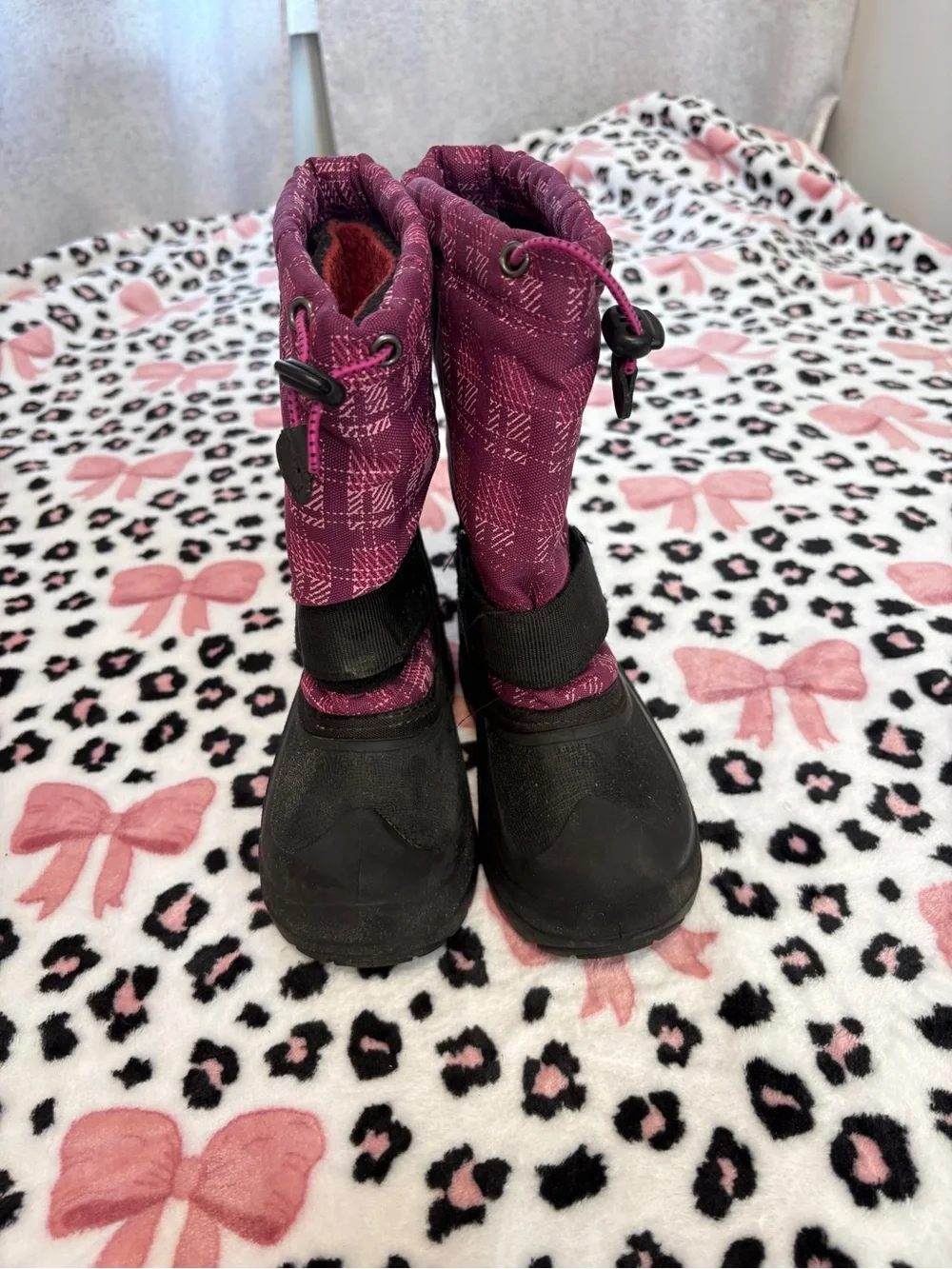 Kamik Purple Plaid Snowboots Girls Size 12